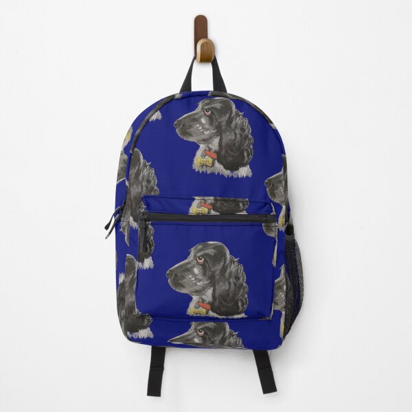 Item preview, Blue Rhone Cocker Spaniel Portrait on Blue designed and sold by Labradoodlesetc.