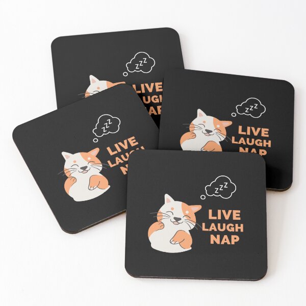 Item preview, Live Laugh Nap - Black And Peach Simple Font - Funny Meme Sarcastic Satire designed and sold by ExploreTheStore.