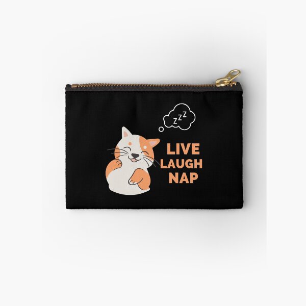 Item preview, Live Laugh Nap - Black And Peach Simple Font - Funny Meme Sarcastic Satire designed and sold by ExploreTheStore.
