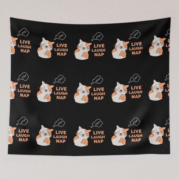 Item preview, Live Laugh Nap - Black And Peach Simple Font - Funny Meme Sarcastic Satire designed and sold by ExploreTheStore.