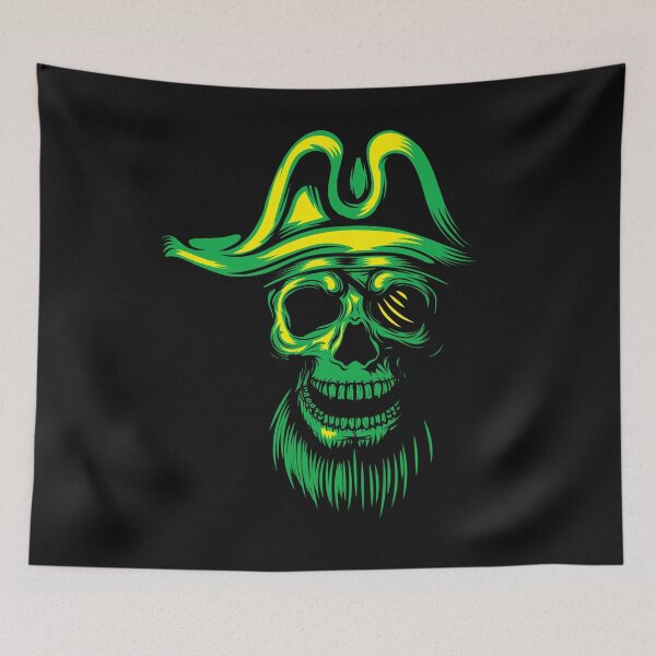 Item preview, green pirate skull mens t shirts designed and sold by designsmaster99.