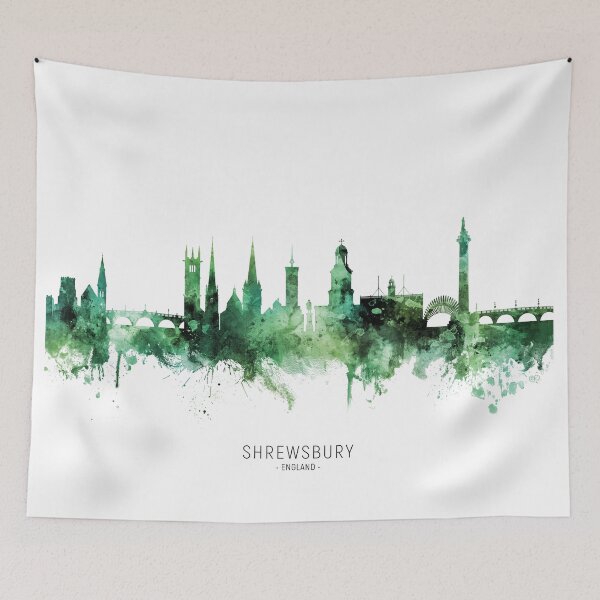 Item preview, Shrewsbury England Skyline designed and sold by ArtPrints.