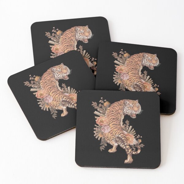 Item preview, Tiger with floral illustration designed and sold by Sneh Universe.