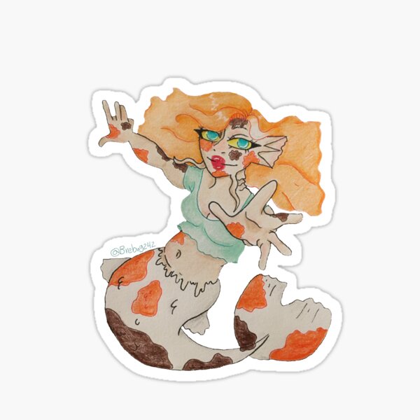Koi Fish Mermaid Sticker