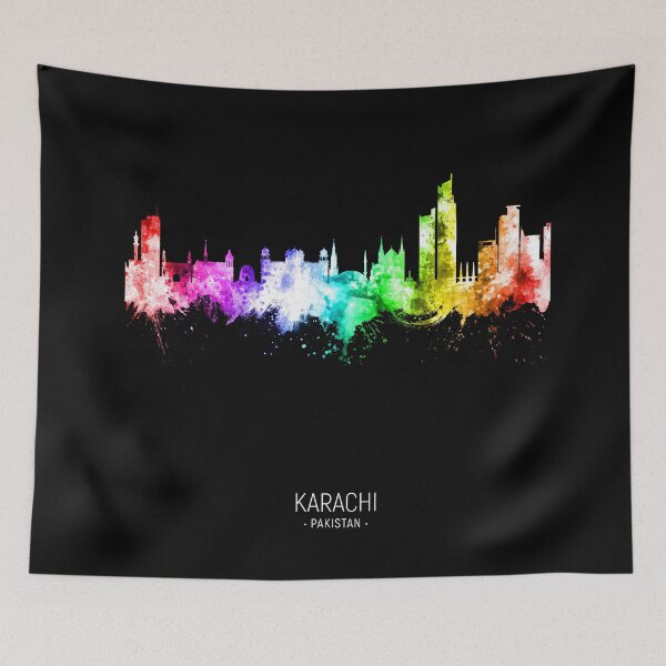 Artikelvorschau, Karachi Pakistan Skyline entworfen und verkauft von ArtPrints.