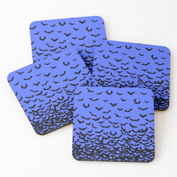 Aperçu de l'œuvre Chauves-souris sur impression bleu vif, conception de chauve-souris, impression de chauve-souris, impression d'Halloween, j'aime l'impression de chauves-souris créée et vendue par PinHookPrincess.