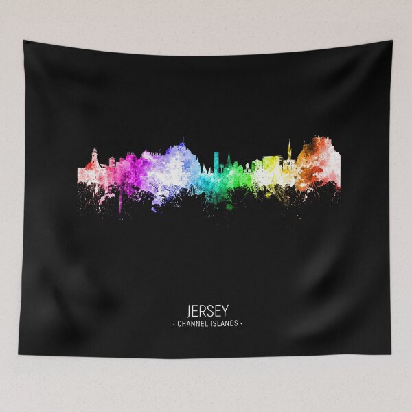 Item preview, Jersey Channel Islands Skyline designed and sold by ArtPrints.