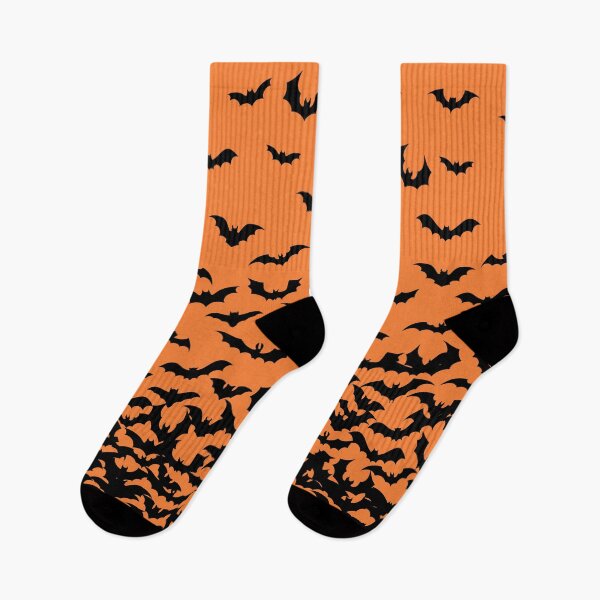 Item preview, Murciélagos en impresión naranja brillante, diseño de murciélago, impresión de murciélago, impresión de Halloween, me encanta la impresión de murciélagos designed and sold by PinHookPrincess.