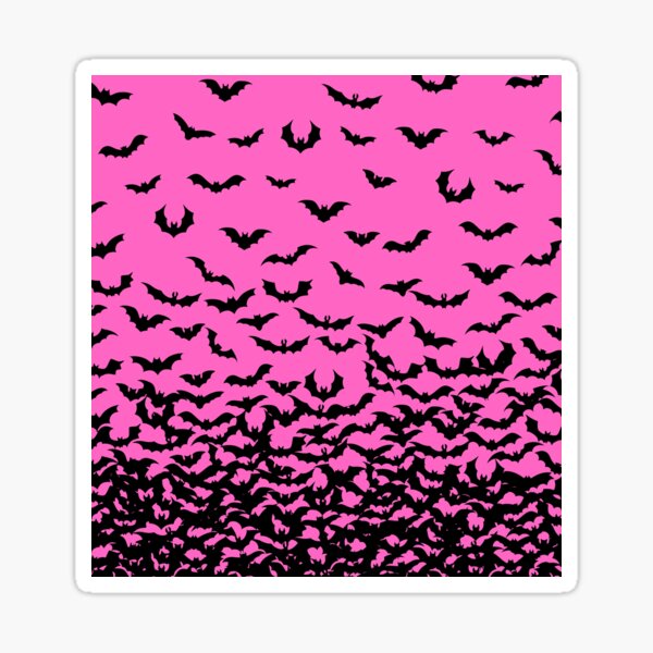 Bats on Bright Pink Print, Bat Design, Bat Print, Halloween Print, I love Bats Print Sticker