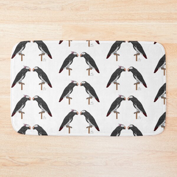 Item preview, Crazy Bird Man with African Grey Timnehs designed and sold by Laughing Parrot Studio.