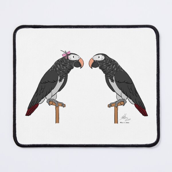 Item preview, Crazy Bird Man with African Grey Timnehs designed and sold by Laughing Parrot Studio.