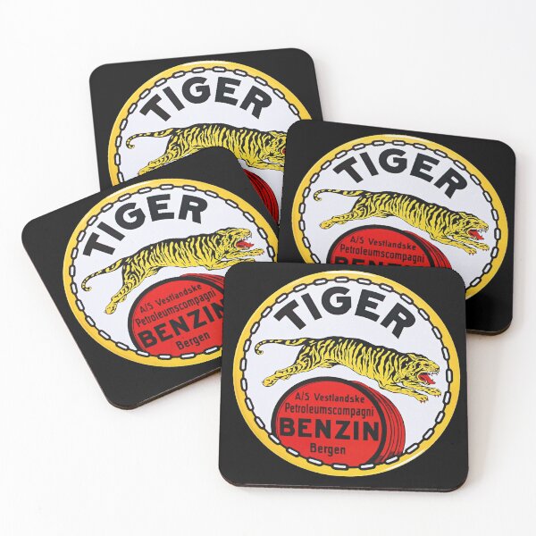 Artikelvorschau, Tiger Benzin - Altes norwegisches Benzin-Handelslogo (1920-30er) entworfen und verkauft von TJHarr.