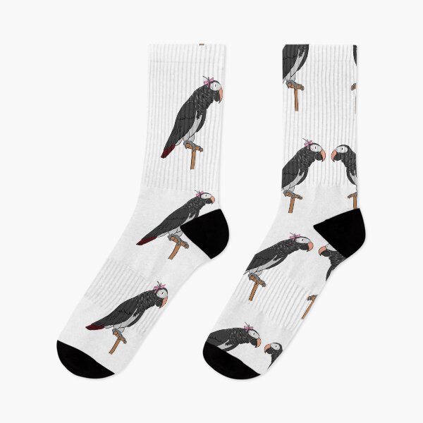 Item preview, Crazy Bird Lady with African Grey Timnehs designed and sold by Laughing Parrot Studio.
