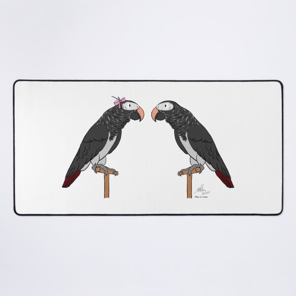 Item preview, Crazy Bird Lady with African Grey Timnehs designed and sold by Laughing Parrot Studio.