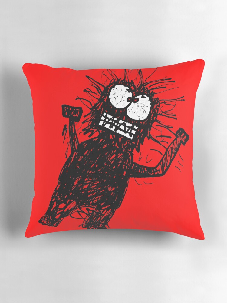 Thumbnail 3 of 4, Pillow, Mad Mörkö (Goblin) designed and sold by savolai.