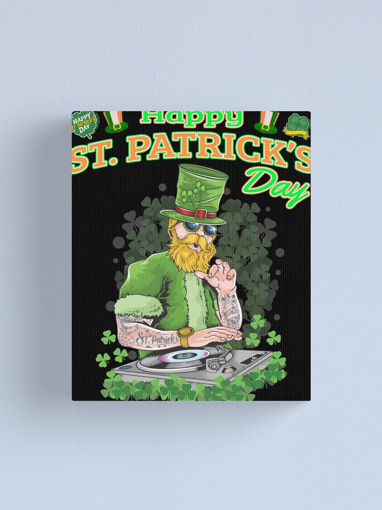 St. Patricks Day, US and Irish Flags' Art Print