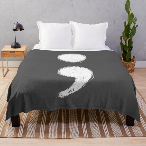Item preview, white semicolon designed and sold by MentaLee.