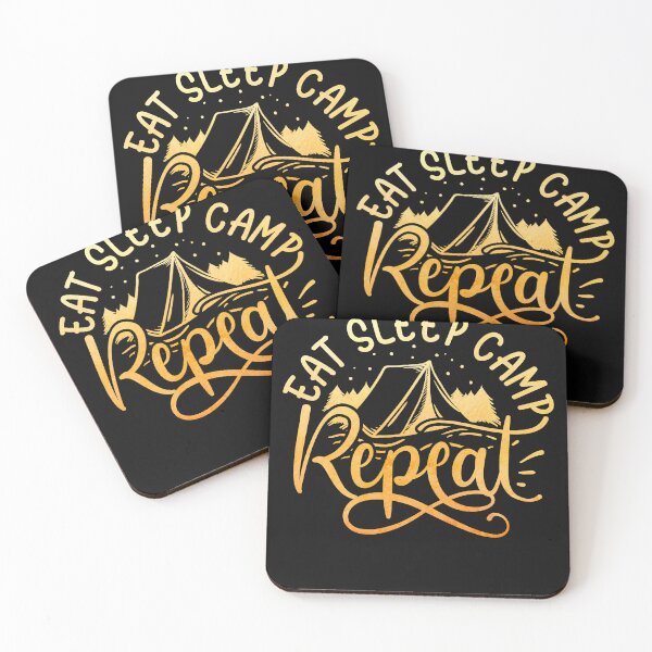 Item preview,  eat sleep camp repeat, humor camper gift designed and sold by lapolonaise.