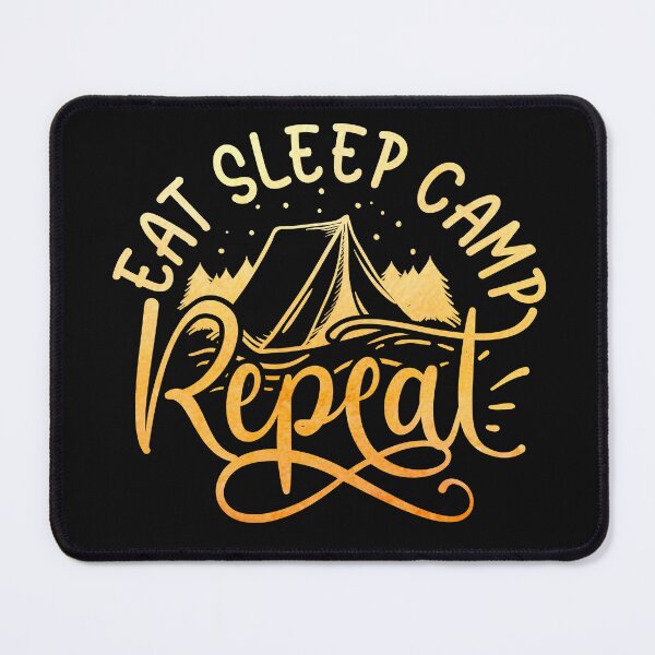 Item preview, eat sleep camp repeat, humor camper gift designed and sold by lapolonaise.
