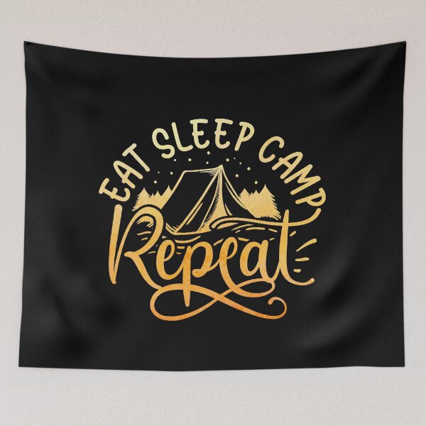 Item preview,  eat sleep camp repeat, humor camper gift designed and sold by lapolonaise.