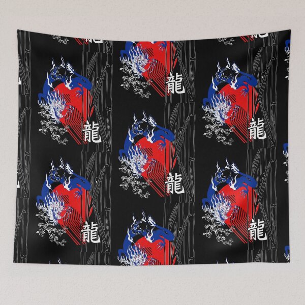 Item preview, Blue Japanese dragon Tattoo cyberpunk  designed and sold by Atomura.