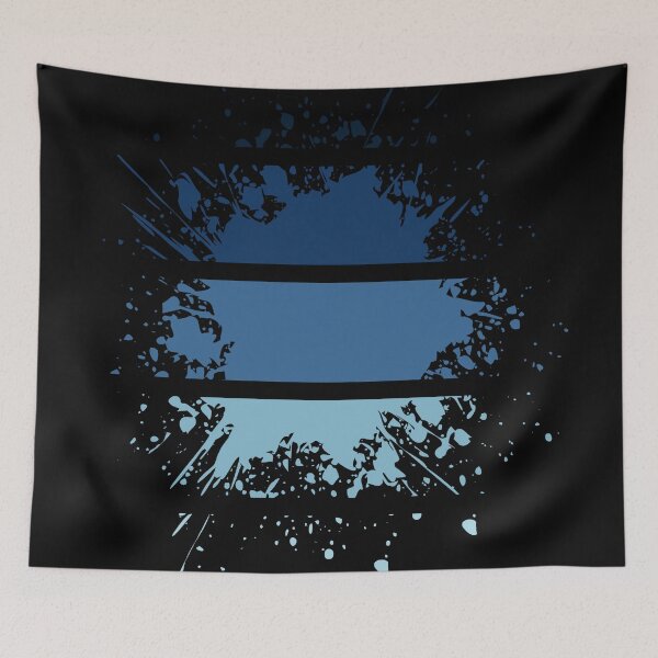 Item preview, Different Paint Splashes - Stripes Shades of blue - S13 designed and sold by AlfabetDesign.