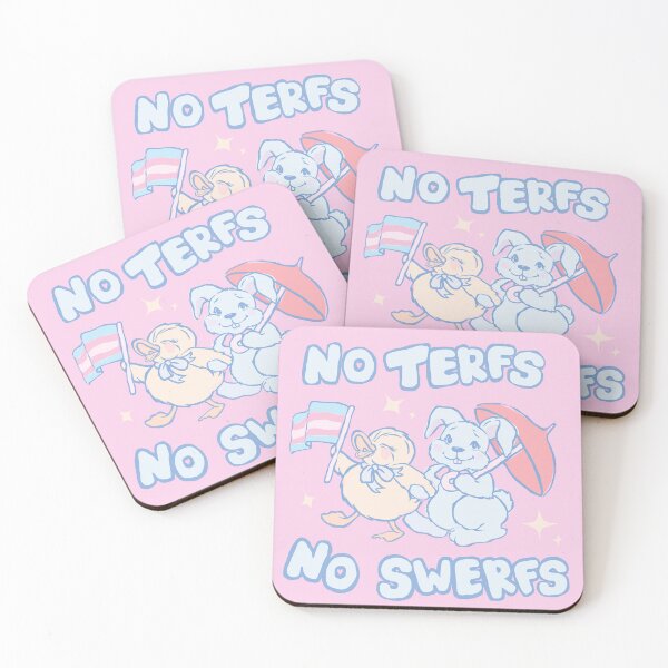 Item preview, No TERFS no SWERFS pink designed and sold by PiscesDisco.