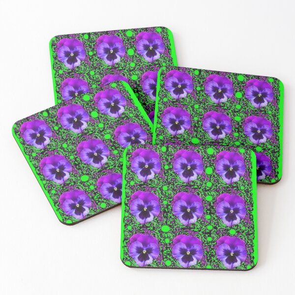 Item preview,  SPRING PURPLE PANSIES TEAL MODERN ART   designed and sold by sharlesart.