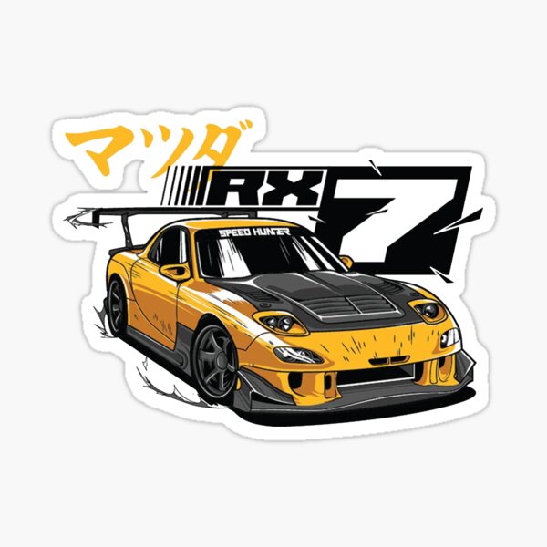 Mazda rx7 cool illustration Sticker for Sale by ozumdesigns