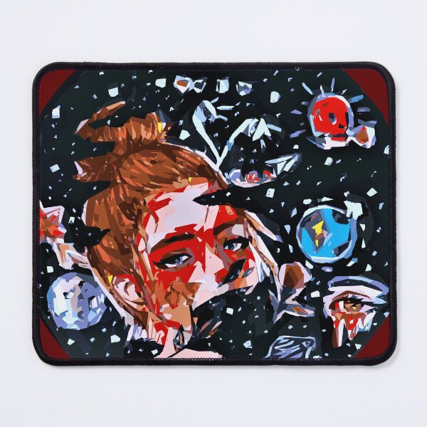 Item preview, woman lost in her own colorful universe with the pain and exhaustion of existence  designed and sold by XXgooddeedXX.