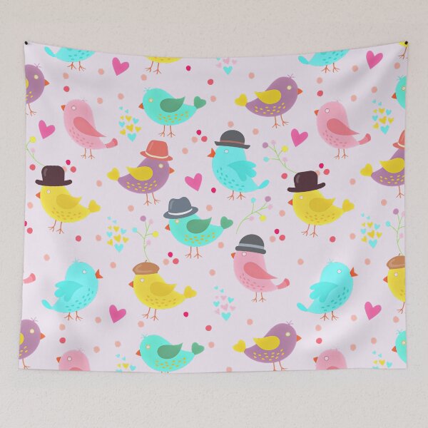 Item preview, Cute Birds with Hat Pattern designed and sold by RyanCaudell.