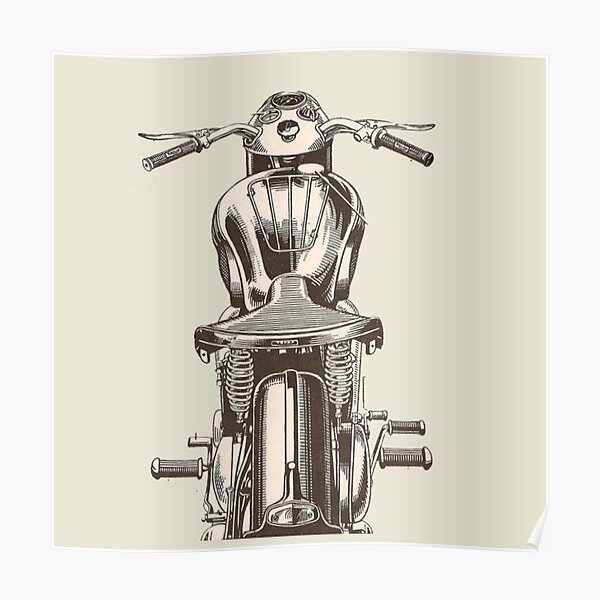 Anatomie d'une Harley Motors Davidson Vintage Poster