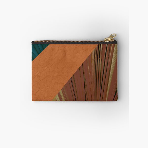 Item preview, Abstract Botanical Leaves Nature Artwork Teal and Bittersweet designed and sold by Itaya Art.