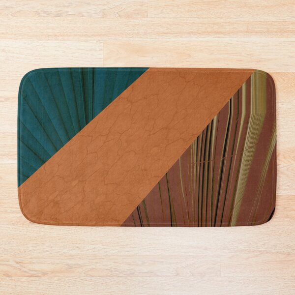 Item preview, Abstract Botanical Leaves Nature Artwork Teal and Bittersweet designed and sold by Itaya Art.