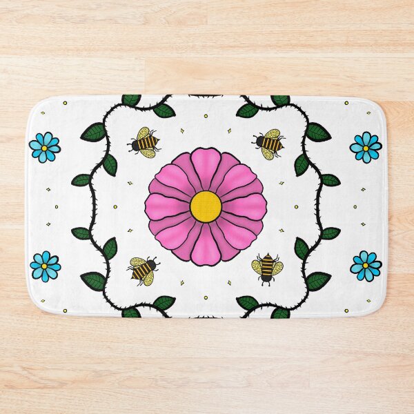 Item preview, Floral Honeybees - White - designed and sold by Xernition.