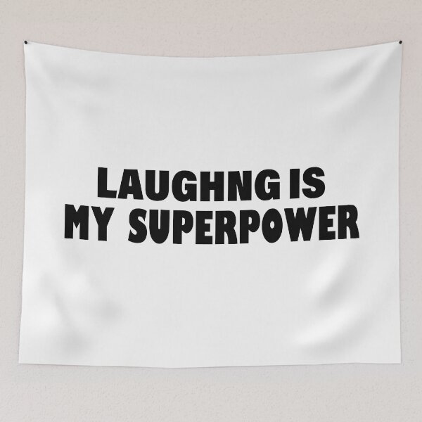 Item preview, Laughing Is My Superpower , Funny Simple Text Black And White Font  designed and sold by Every Pet  Shirts.