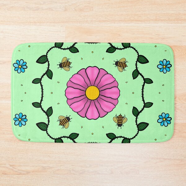 Item preview, Floral Honeybees - Green - designed and sold by Xernition.