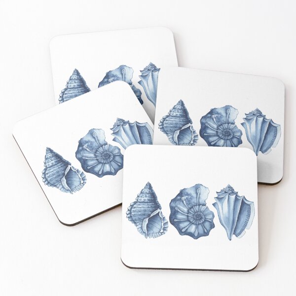 Item preview, Blue watercolor seashells designed and sold by InnaPatiutko.