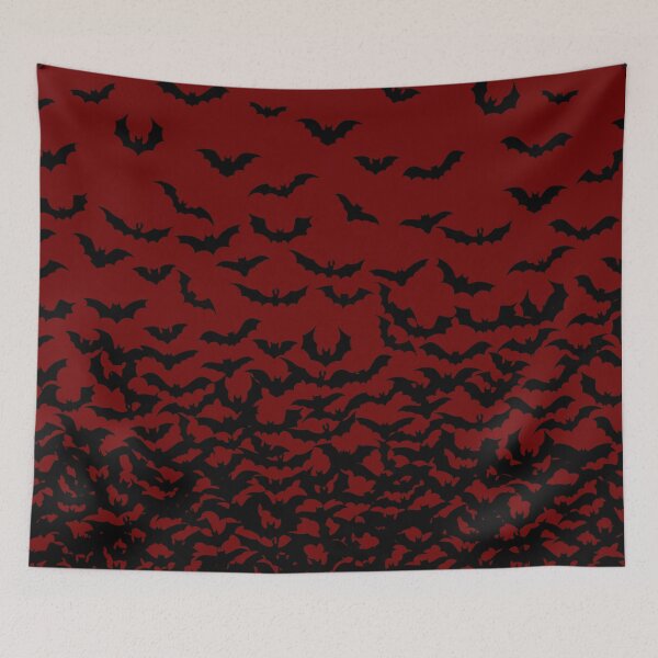 Item preview, Bats on Dark Blood Red Print, Bat Design, Bat Print, Halloween Print, I love Bats Print designed and sold by PinHookPrincess.