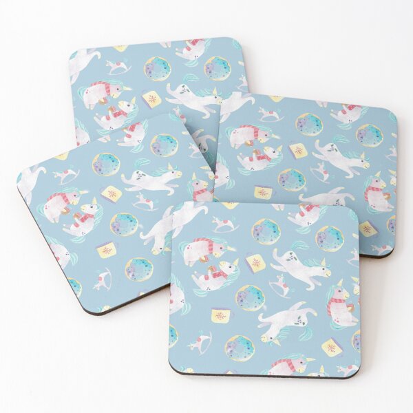Item preview, Cute blue unicorn watercolor pattern designed and sold by Hellosandraart.