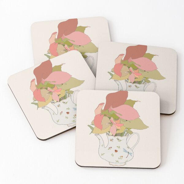 Item preview, Minimalist Pink Syngonium Houseplant in a Teapot designed and sold by neatchicdesigns.