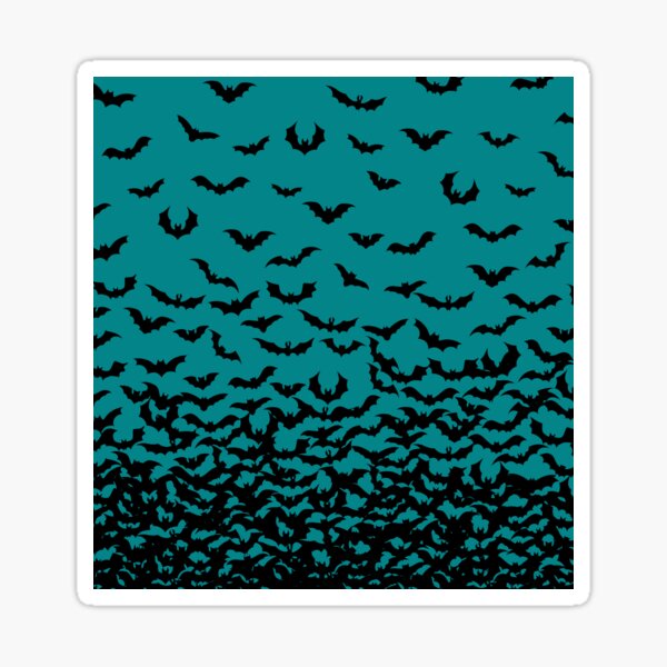 Bats on Dark Teal Print, Bat Design, Bat Print, Halloween Print, I love Bats Print Sticker