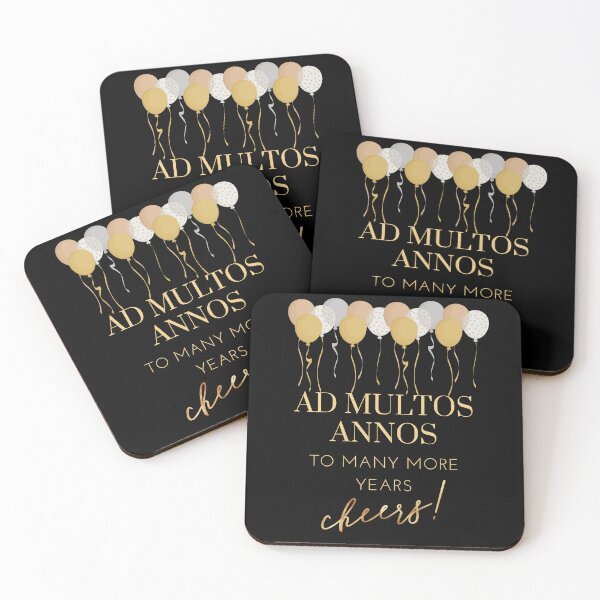 Item preview, Ad Multos Annos - To Many More Years - Cheers! - Old Latin Phrase With Balloons designed and sold by WordsOf--Wisdom.