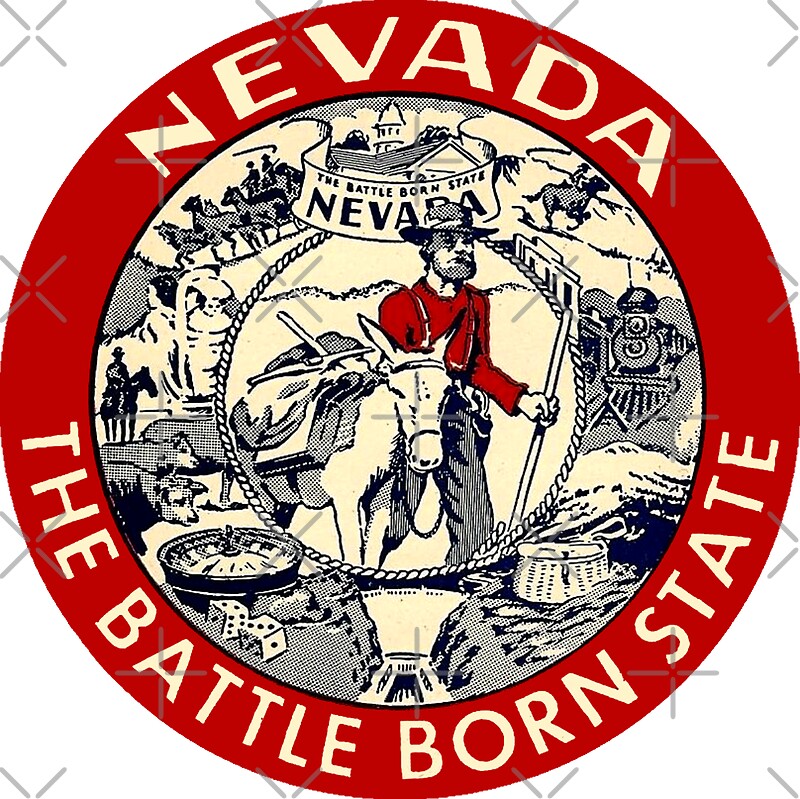 "Nevada The Battleborn State Vintage Travel Decal" Stickers by hilda74