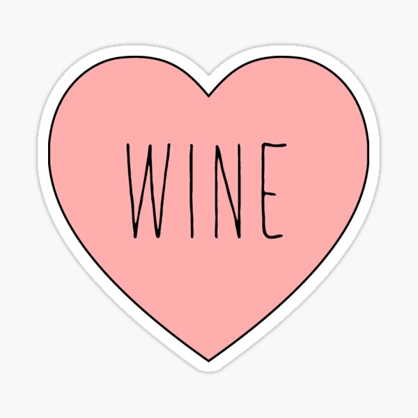 Amo el corazón del vino Pegatina
