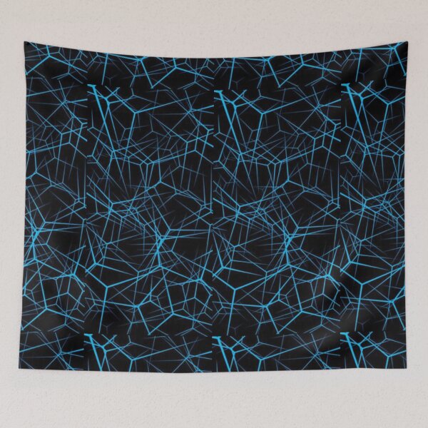Item preview, black and blue Electric colored lightning bolt pattern symbol of power and force and speed designed and sold by kikinafashion.