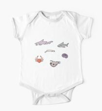 Cute Critters - Underwater creatures Short Sleeve Baby One-Piece