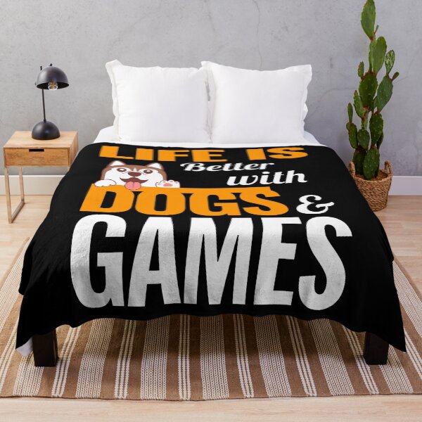 Item preview, Life is better with dogs and video games designed and sold by VictorL Designs.