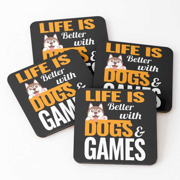 Item preview, Life is better with dogs and video games designed and sold by VictorL Designs.