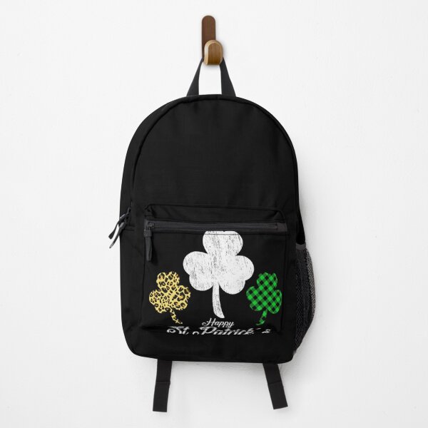 Item preview, green buffalo plaid Leopard Shamrock St Patrick Day-Distressed Shamrock Retro Irish- designed and sold by Havic  Tees.